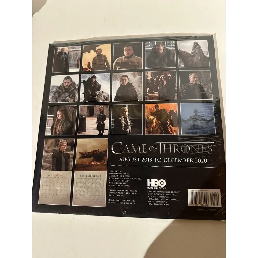 Game of Thrones 2019-2020 17-Month Calendar by HBO New SEALED